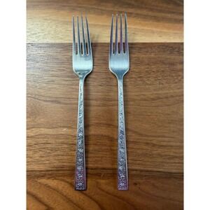 VTG 1847 Rogers Bros Silver Lace Dinner Forks Set of 8 Silver Plate MCM 7.5 inch
